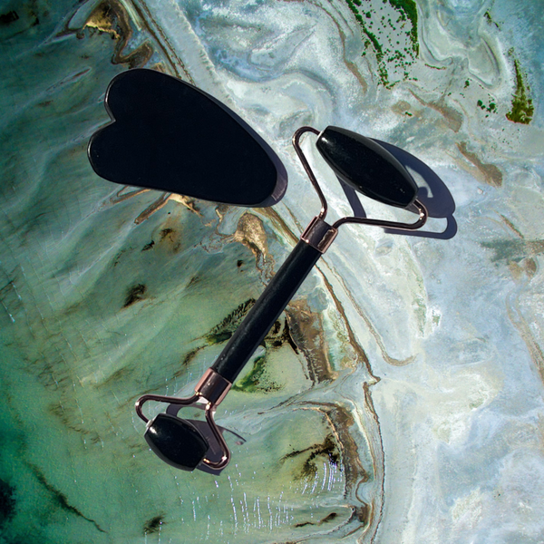 Black Obsidian Face Roller & Gua Sha set